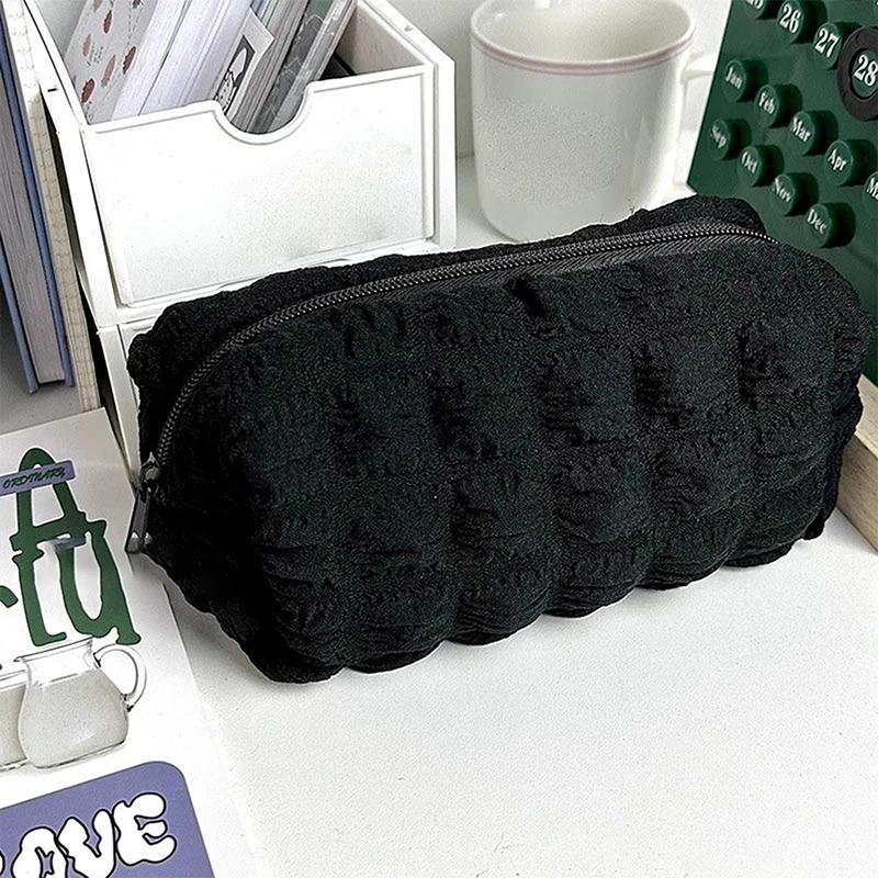 1Pc Cosmetic Bag Solid Color Pencil Case Creative Pillow Bag Large Capacity Bag For Girls School Supplies Stationery Box