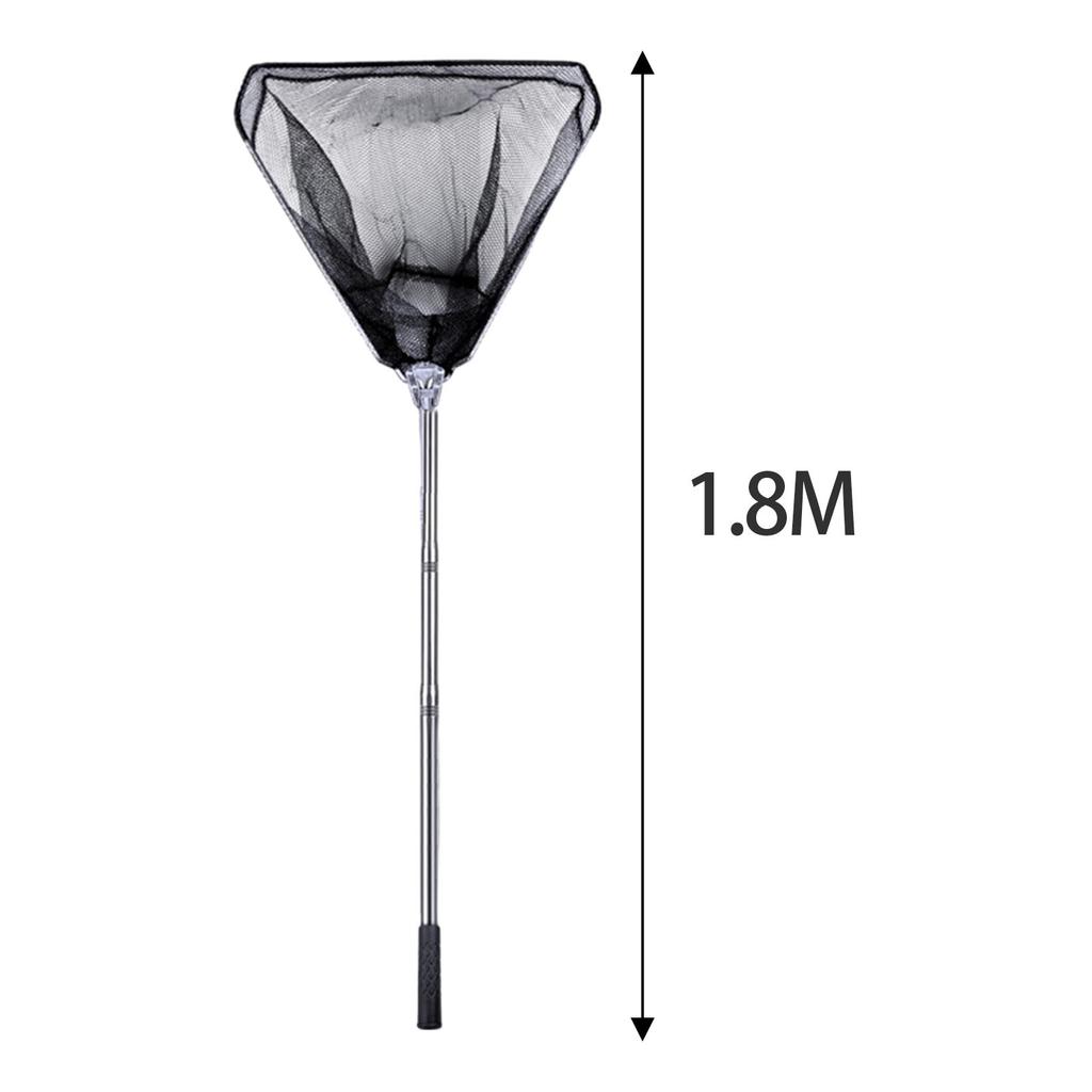 Floating Fish Net Foldable Pole Multifunctional Collapsing Handle Practical Accessories Stainless Steel for Adults and Children