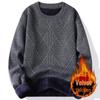 2025 Men's Winter Sweater: Mid-Aged Plush Knit, Thickened, Round Neck, Dad Style, Casual, Warm