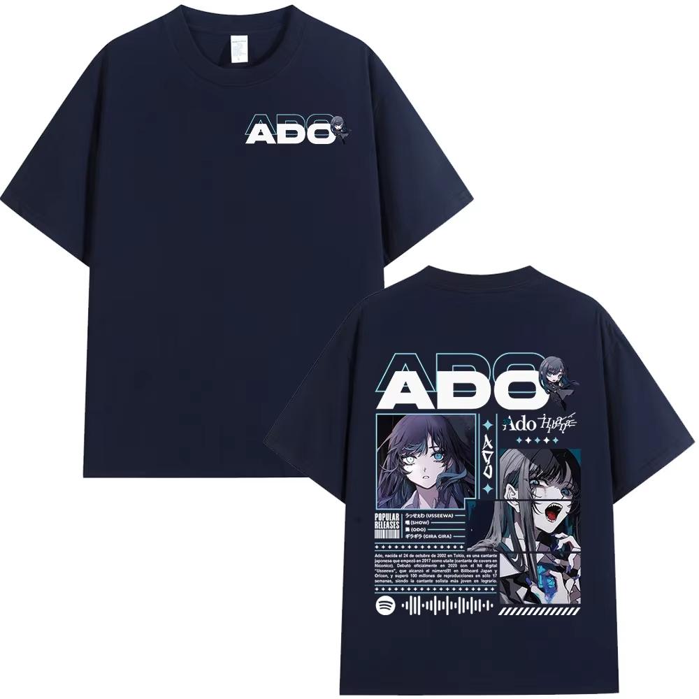 Ado World Tour 2025 Hibana Merch T Shirt Men Women Clothing Fashion Printed T-shirt Cotton Casual Short Sleeve Oversized T-shirt