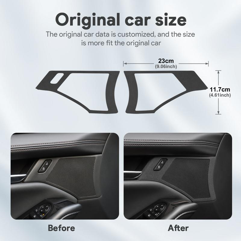2PCS Top Suede Trim LHD RHD Sticker For Mazda 3 Axela      2024 2025 Car Door Horn Button Frame Accessories