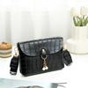 Women's bag summer new crocodile pattern pearl hanging simple small square bag casual mobile phone bag