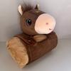 Soft Warm Horse Mascot Blanket Fluffy Throw Cartoon Flannel Blanket Comfortable Folding New Year Throw Blanket Bedtime
