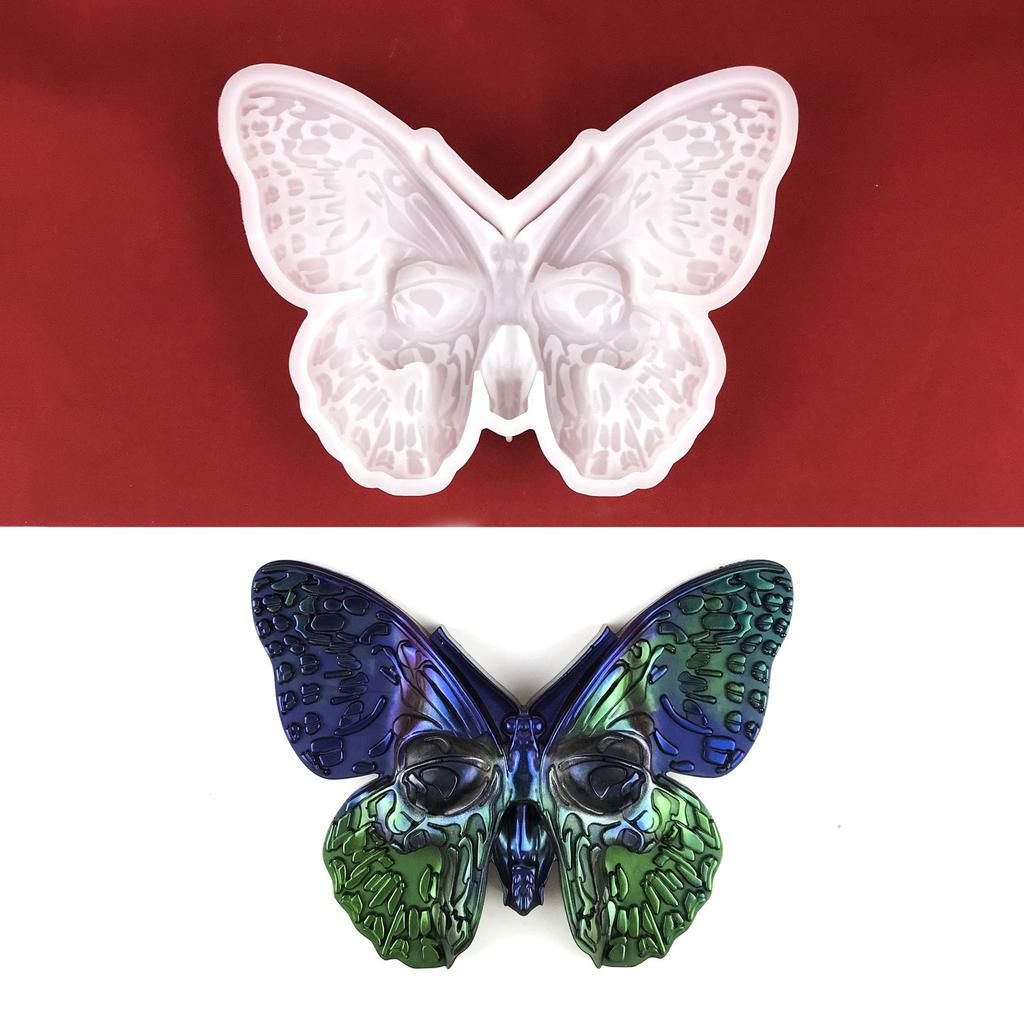 Silicone Butterflies Skull Molds Wall-mounted Halloween Stereo Mold DIY Ornaments Pendant Epoxy Resin Crafting Mold