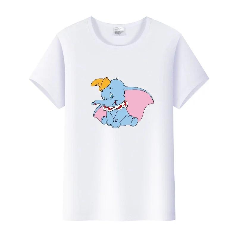 Kawaii Cartoon Dumbo Tops Oversized T-shirts Blouses Tees Summer Short Sleeve Tshirt 90S Loose Clothing Unisex