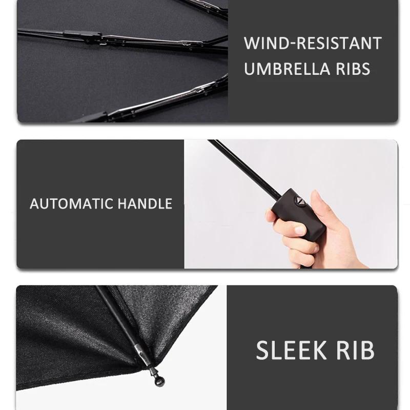 Car Automatic Umbrella Rain Portable For KIA Picanto Soul Optima Rio Sportage Ceed Business Umbrella Men Black Parasol SunshadeAD9