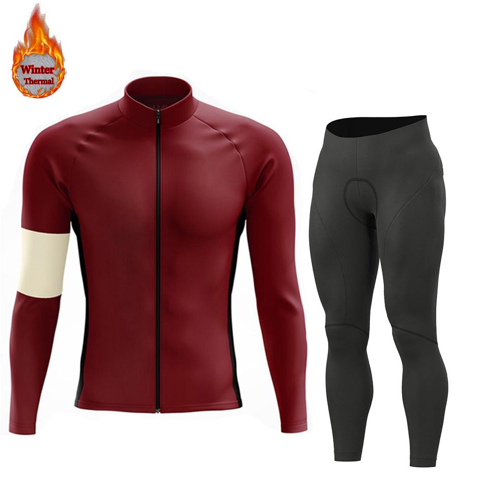 2026 Winter Warm Men Winter Jacket Racing Cycling Long Sleeves Jersey Set Warm Thermal Fleece Bike Jersey Outdoor Road Bike Cycling Clothing