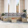 VidaXL Ensemble de canapés de jardin 8 pièces avec coussins Beige Rotin 3359602