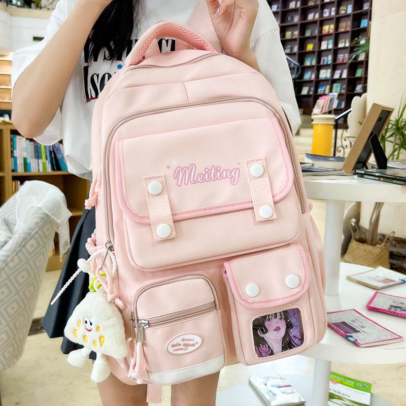 Schoolbag Female College Student Class Bag Japanese Ins Cute Backpack Large Capacity Versatile Junior High School High School Bag