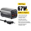 67W USB C GaN Lader Desktop Quick Charge 4.0 QC 3.0 PD Type C Hurtiglading For MacBook Samsung POPC iPhone 15 bærbar PC