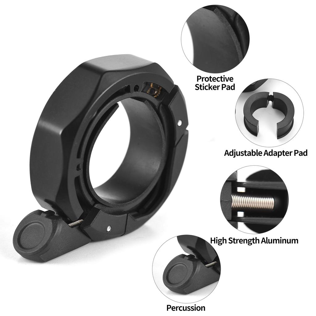 Bike  Aluminum Alloy Compact Cycling Ring  with Adjustable Adapter for 22.2mm‑31.8mm Handlebar   Scooter