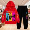 KPop Demon Hunters Printing Hoodies Sets Kids Clothes Children Hoodie+pants Suitable 3-12 Years Boys Girls Pink Black Sweatshirt