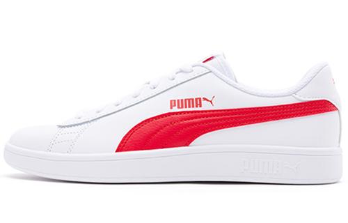 PUMA Smash V2 L White Red Unisex White Red 365215-09 35.5