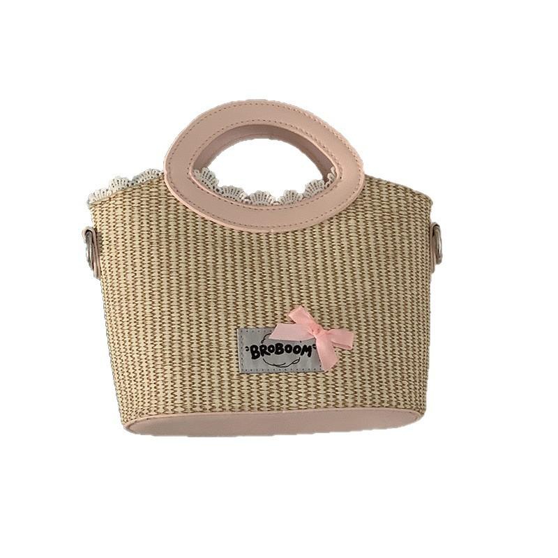 Summer Fashion Straw Bag Women's  New Sweet Girl Feeling Portable Vegetable Basket Bag Versatile Messenger Bag