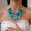 Schelp Onregelmatig Geometrisch Vierkant Drie-laags Ketting Persoonlijkheid Overdrijving Mode Temperament Sieraden