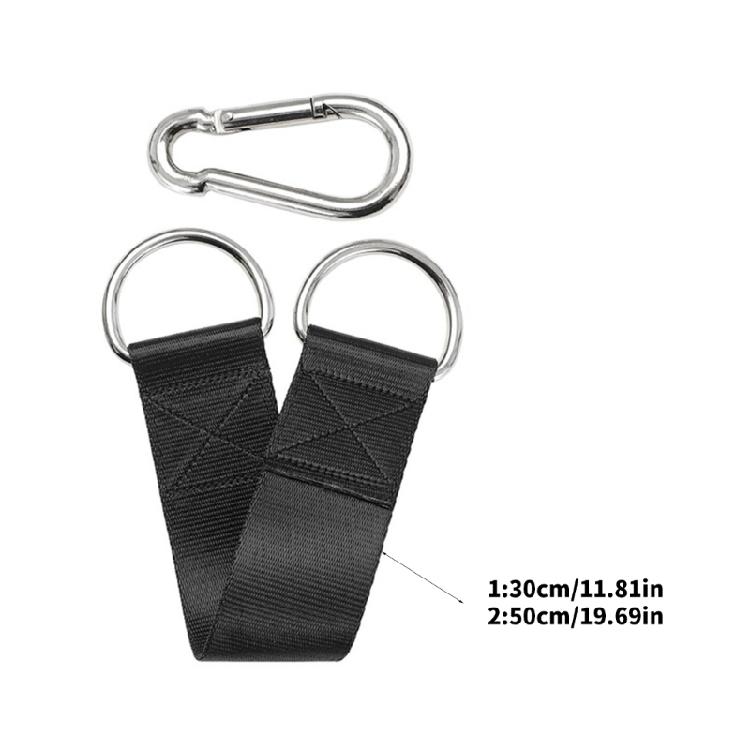 Heavy Duty Hook Rings Hanging Connector Hammock Punching Bag Swing Belt Gym Single Bar Extension Belt Tree Swing Strap