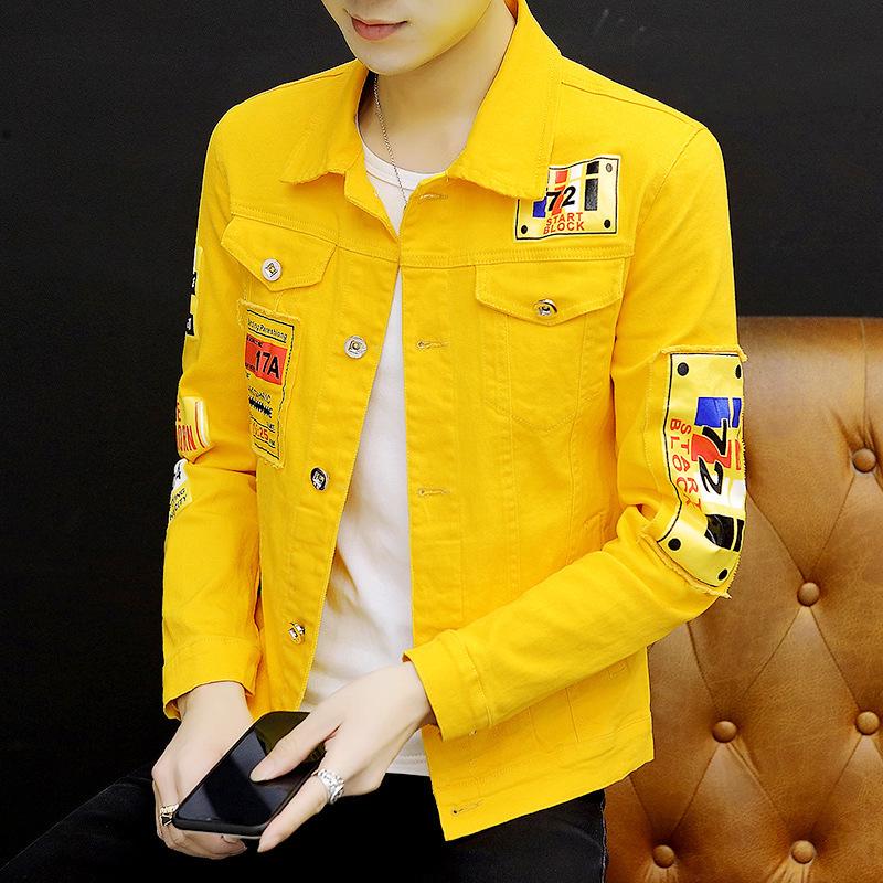 Men's Autumn 2026 Korean-Style Denim Jacket - Trendy, Handsome, Social Young Men's Fashion Z