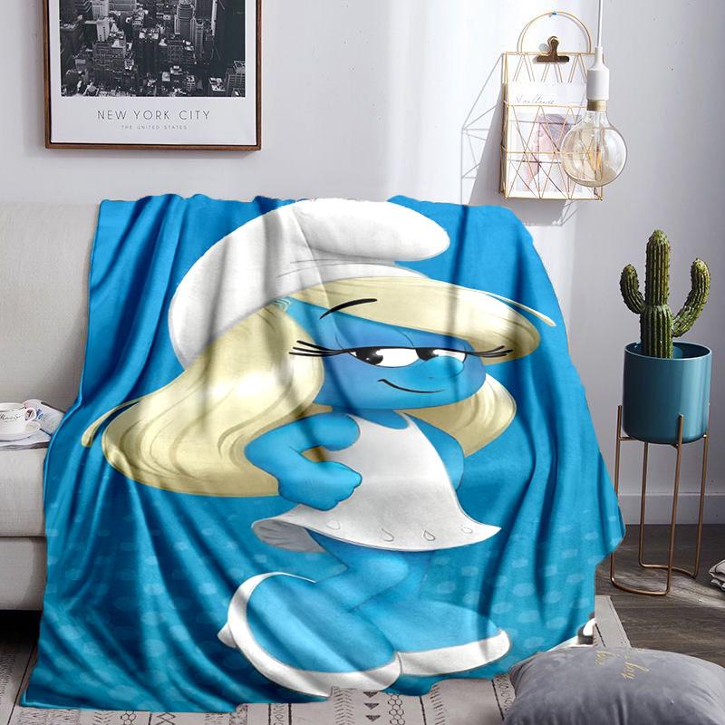 Smurfette's Adventure Throws Blanket Flannel Blankets Plush for Couch Bed Gifts for Men Women Travel picnic blanket Christmas fan gifts