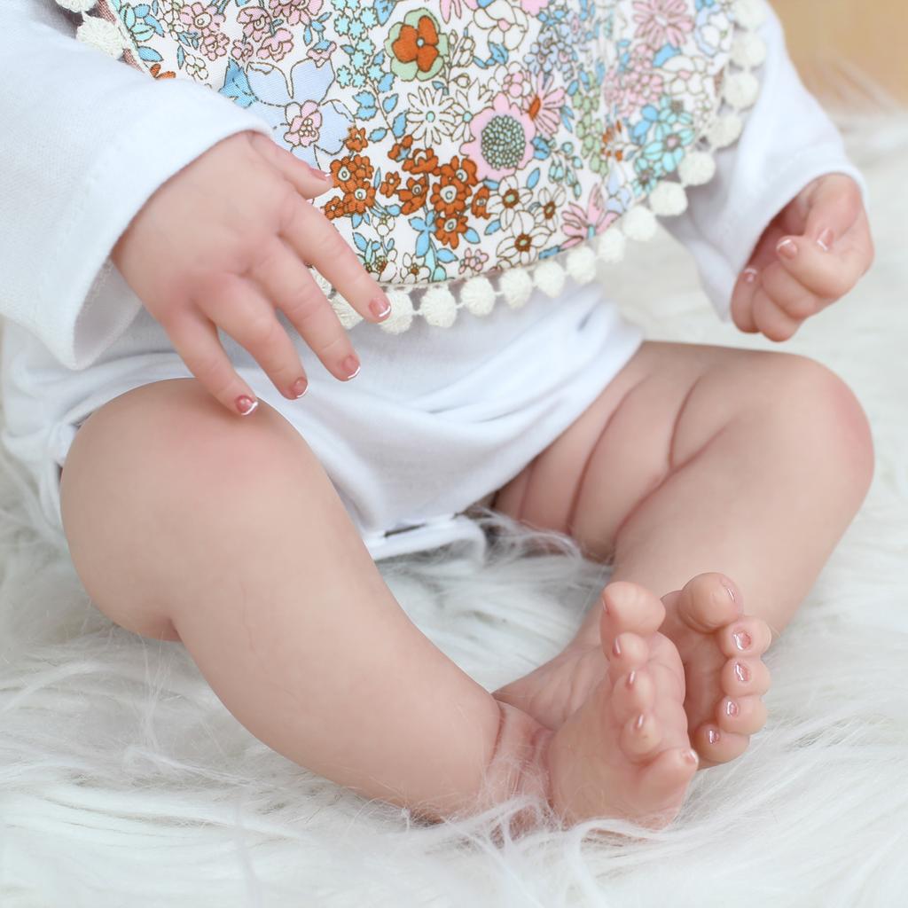 BZDOLL 48CM 3D Marble Texture Skin Visible Veins Soft Silicone Reborn Baby Doll Toy For Girl 19 Inch Cloth Body Child Dress Up Boneca