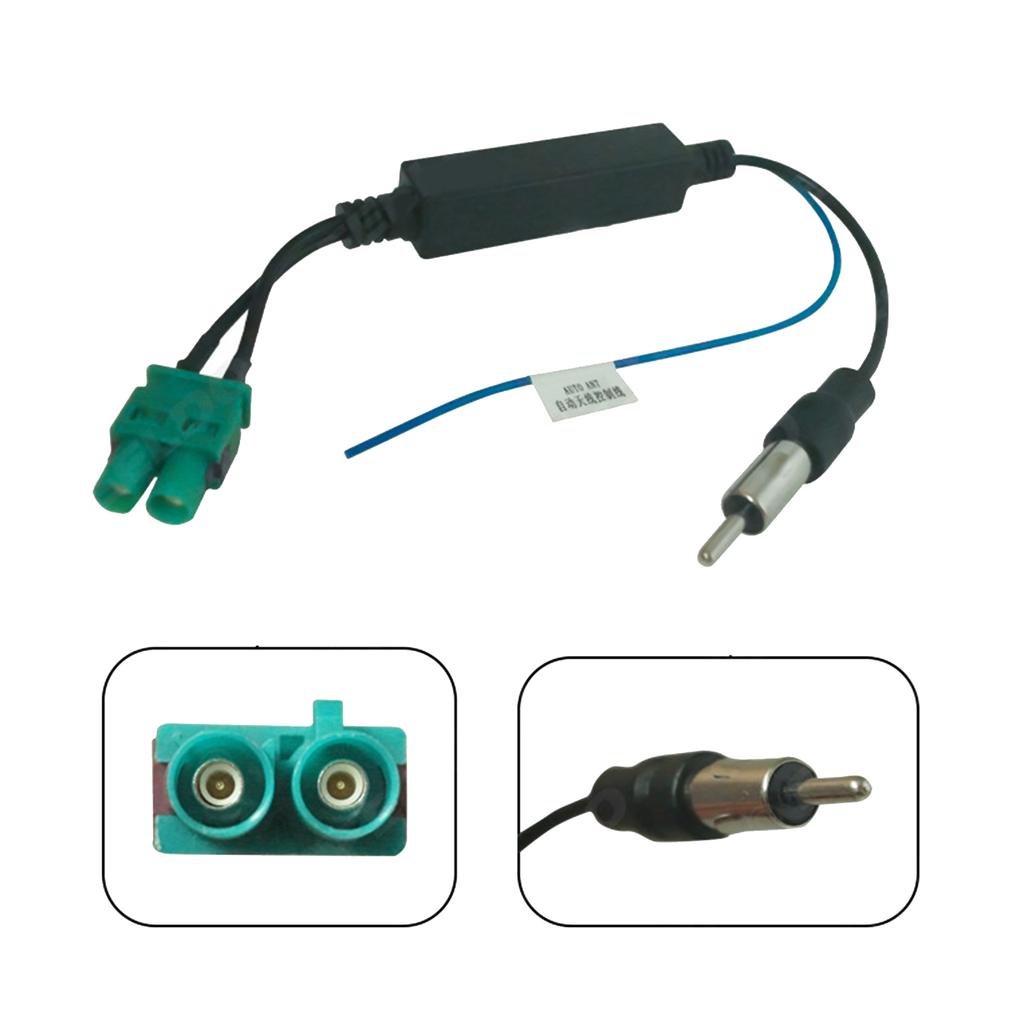 Universal Vehicle Car Stereo FM AM Radio Antenna Adapter Cable Twin Fakra Male Female To DIN Plug Connector Cable