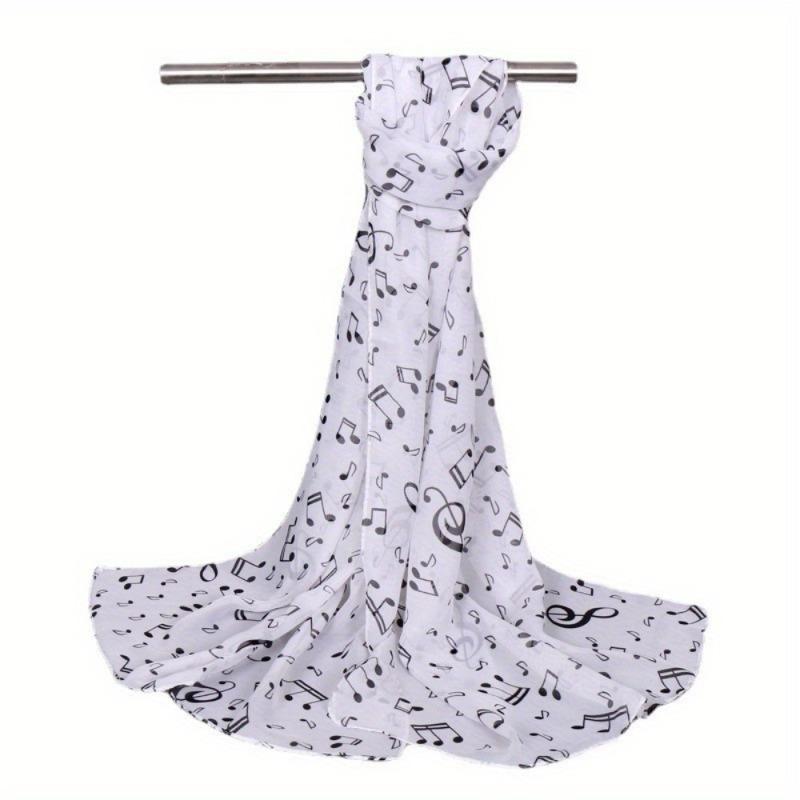 1PC Women Lady Musical Note Chiffon Neck Scarf Shawl Muffler Scarves Fabulous Elastic Beautiful Scarves