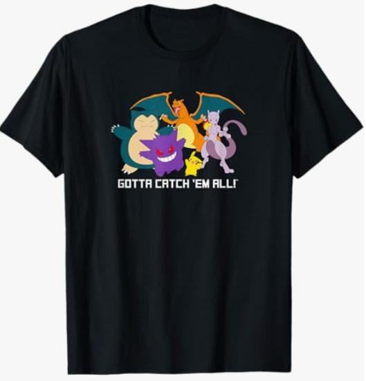 Pokémon Snorlax Gengar Charmander Mewtwo T- Unisex T-Shirt XL