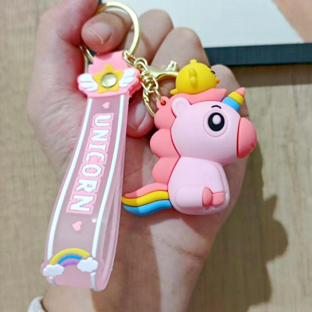 Unicorn Cuckoo Bird Keychain: Cute Pendant for Backpack & Car Keys