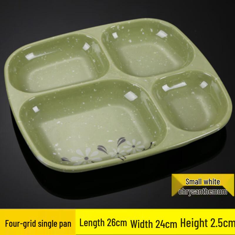 Melamine Four-Compartment Square Dinner Tray