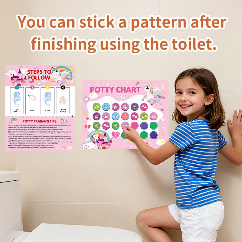 Belohnungsaufkleber-Tabelle für das Töpfchentraining zur Förderung der Toilettengewohnheiten – Aufkleber für Kinder, Jungen und Mädchen
