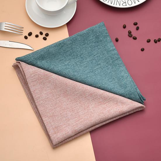 2Pcs Table Napkin Soft Touching Non-shrink Foldable Modern Delicate Texture Dinner Napkin for Dining