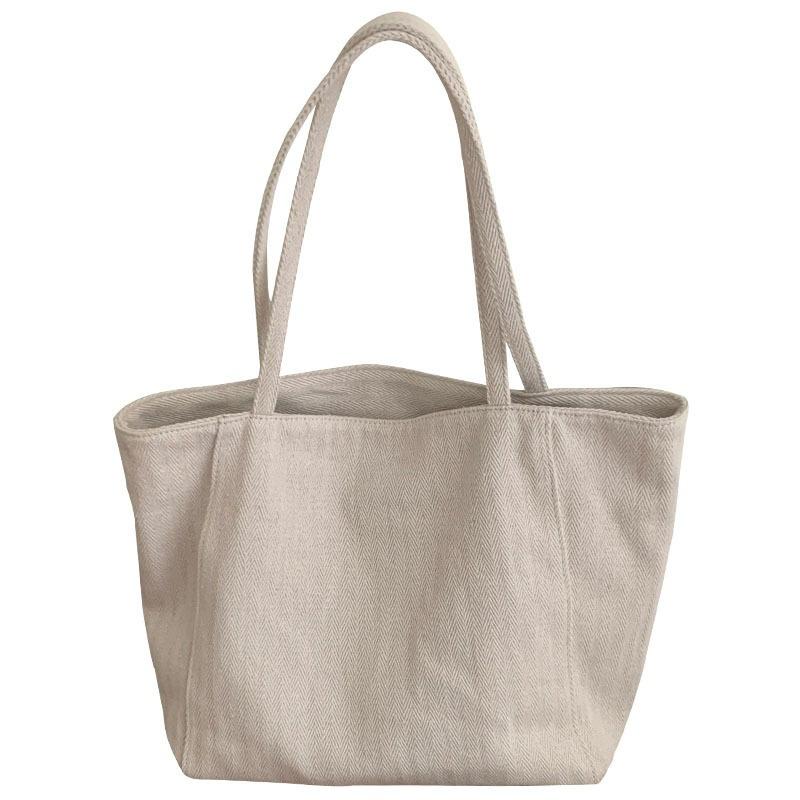 2026 Women New Large Capacity Tote Bag Korean Style Twill Canvas Bag Fashi Female Lightweight Commute Casual Shoulder Bags