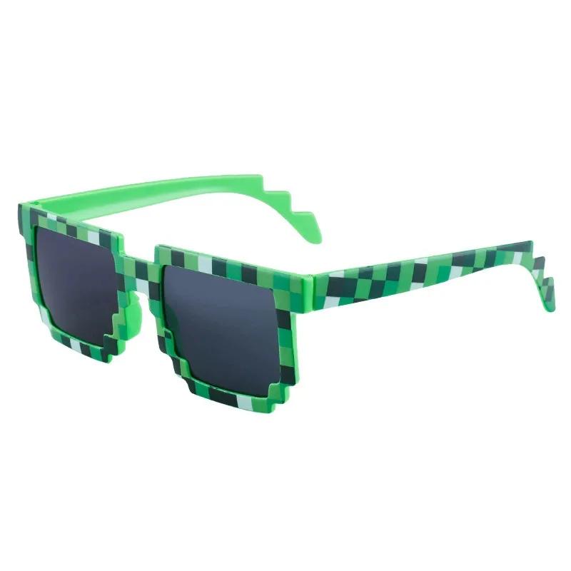 New Fashion Trend Sunglasses Mosaic Checkered Box Glasses Men'S And Women'S Funny Dance Party Black Eyeglasses