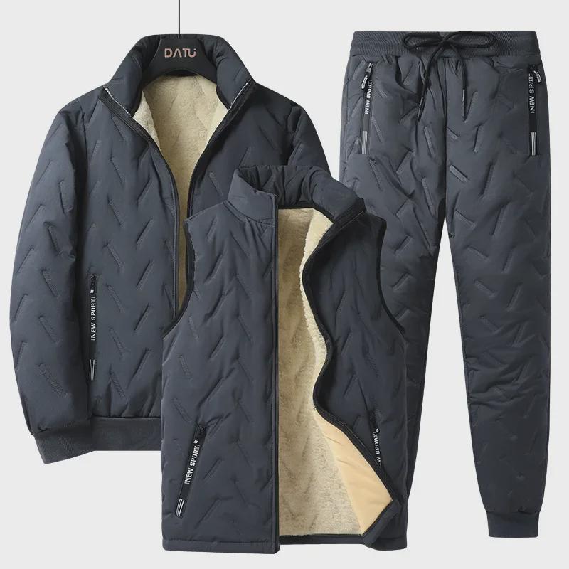 Men's Autumn/Winter Velvet & Cotton Lambskin Trendy Casual Vest