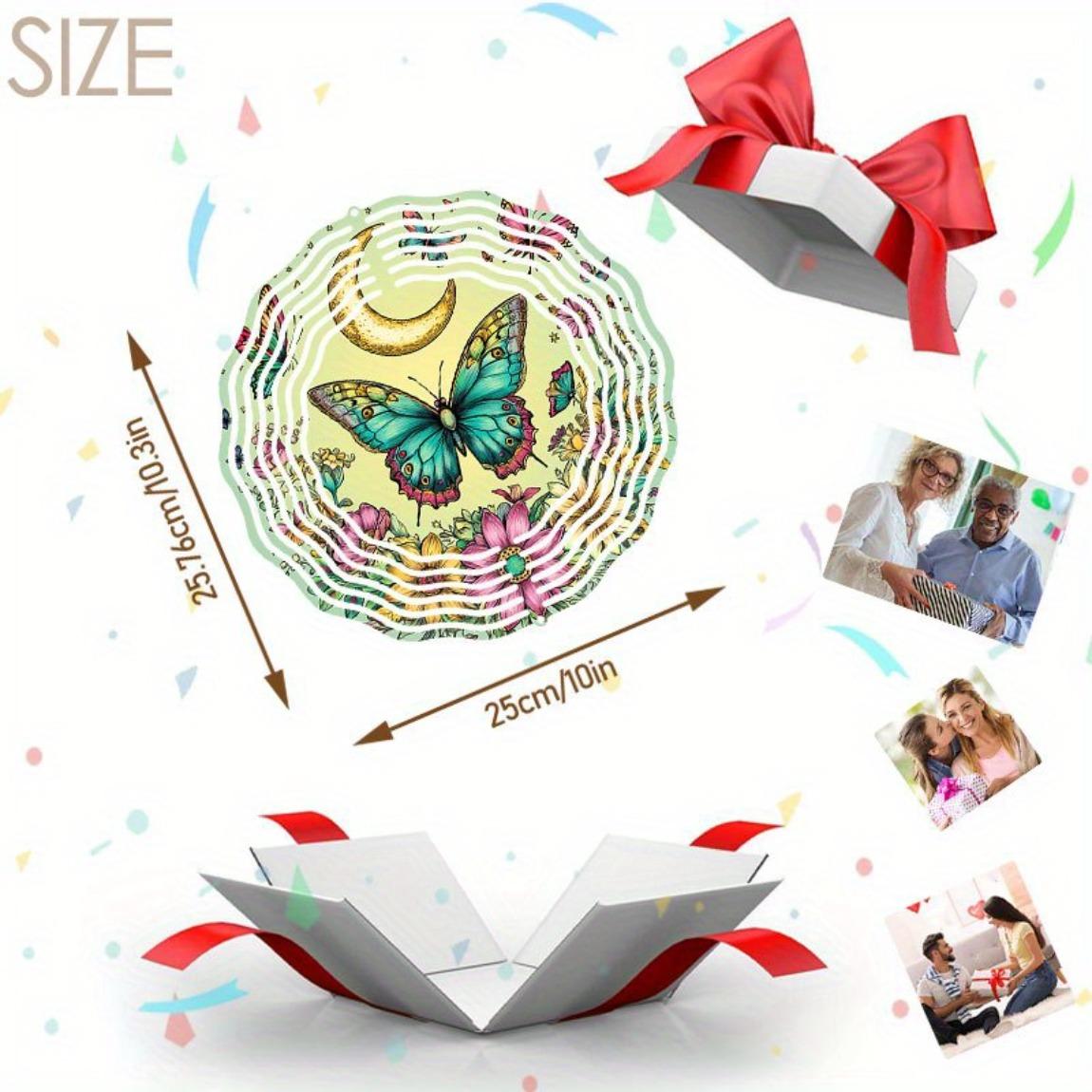 

Moonlit Butterfly Floral Metal Wind Chime Outdoor Garden Decor Soothing Sounds Holiday Gift for Patio Porch Thanksgiving Christmas