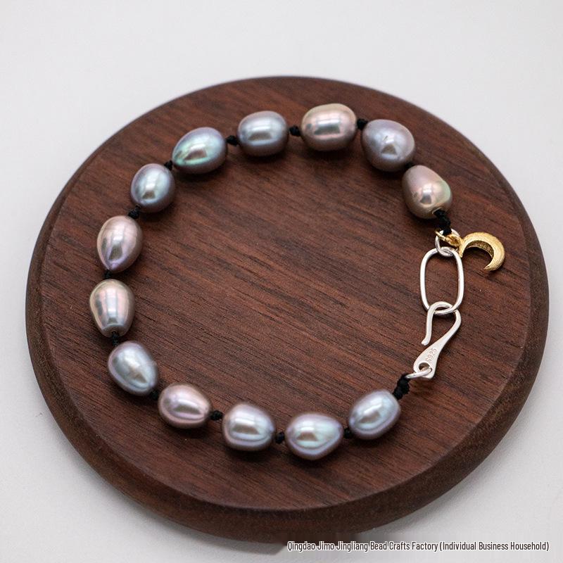 

Осенне-зимний набор из ожерелья и браслета из пресноводного жемчуга с серебряной цепочкой S925 для ключицы для женщин