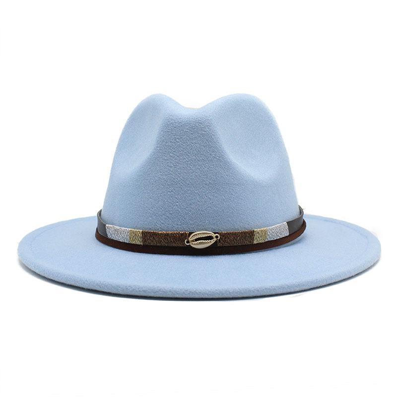 Spring Simple Casual Warm Woolen Top Hat Versatile British Belt Jazz Hat Men'S Hat