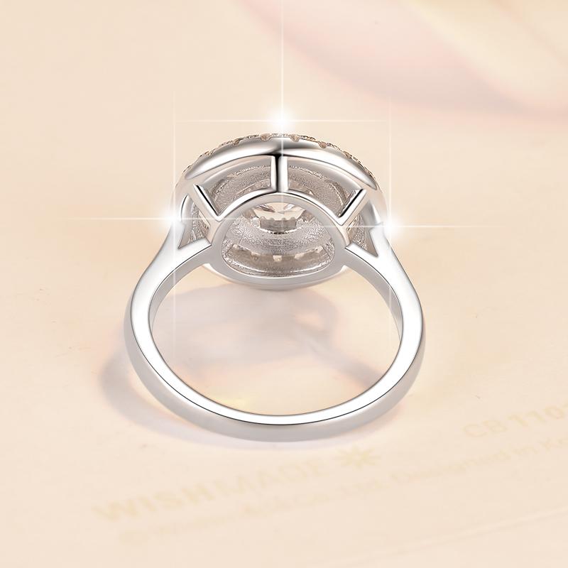 Luxury Jewelry S925 Sterling Silver Rhodium Plated Nickel-Free GRA Certificate 1ct VVS1 Moissanite Double Layer Ring