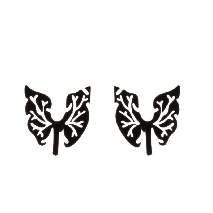 Halloween Bat Stainless Steel Stud Earrings - Minimalist Animal Design for Women, Vintage Christmas Mini Earrings
