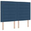 Box Spring Bed with Headboard Blue 140 x 190 cm Fabric