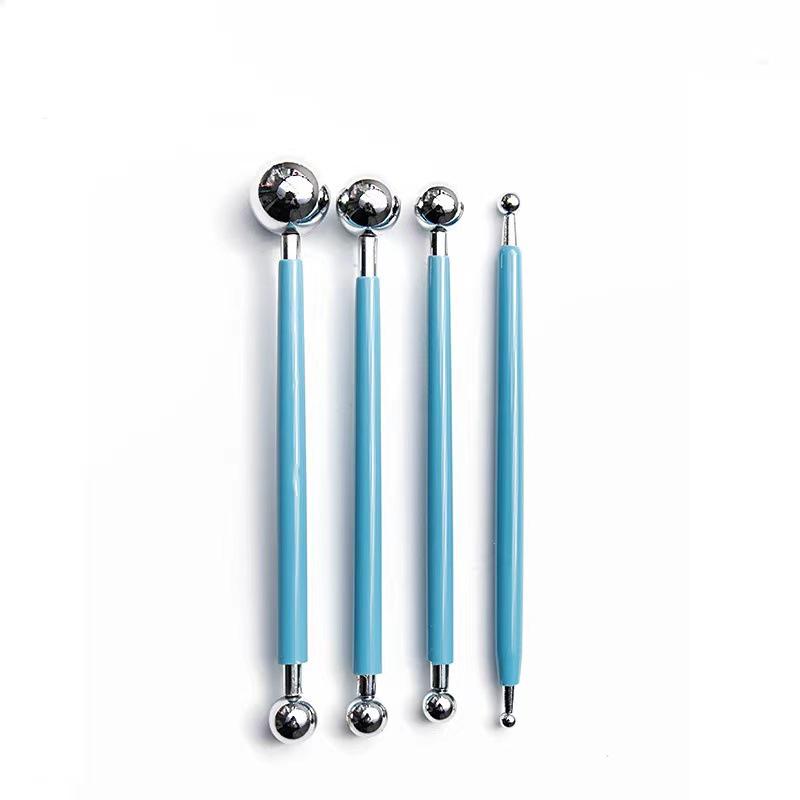 

Набор из 4 предметов для полимерной глины и керамики с наконечниками-шариками из нержавеющей стали Steel Ball Stick (OPP) синий