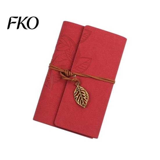 Unique Strap Pendant Notebook Vintage Faux Leather Journal, A5 A6 A7 6 Ring Loose-Leaf Metal Leaf Bookmark with Retro for Writing, Sketching,
