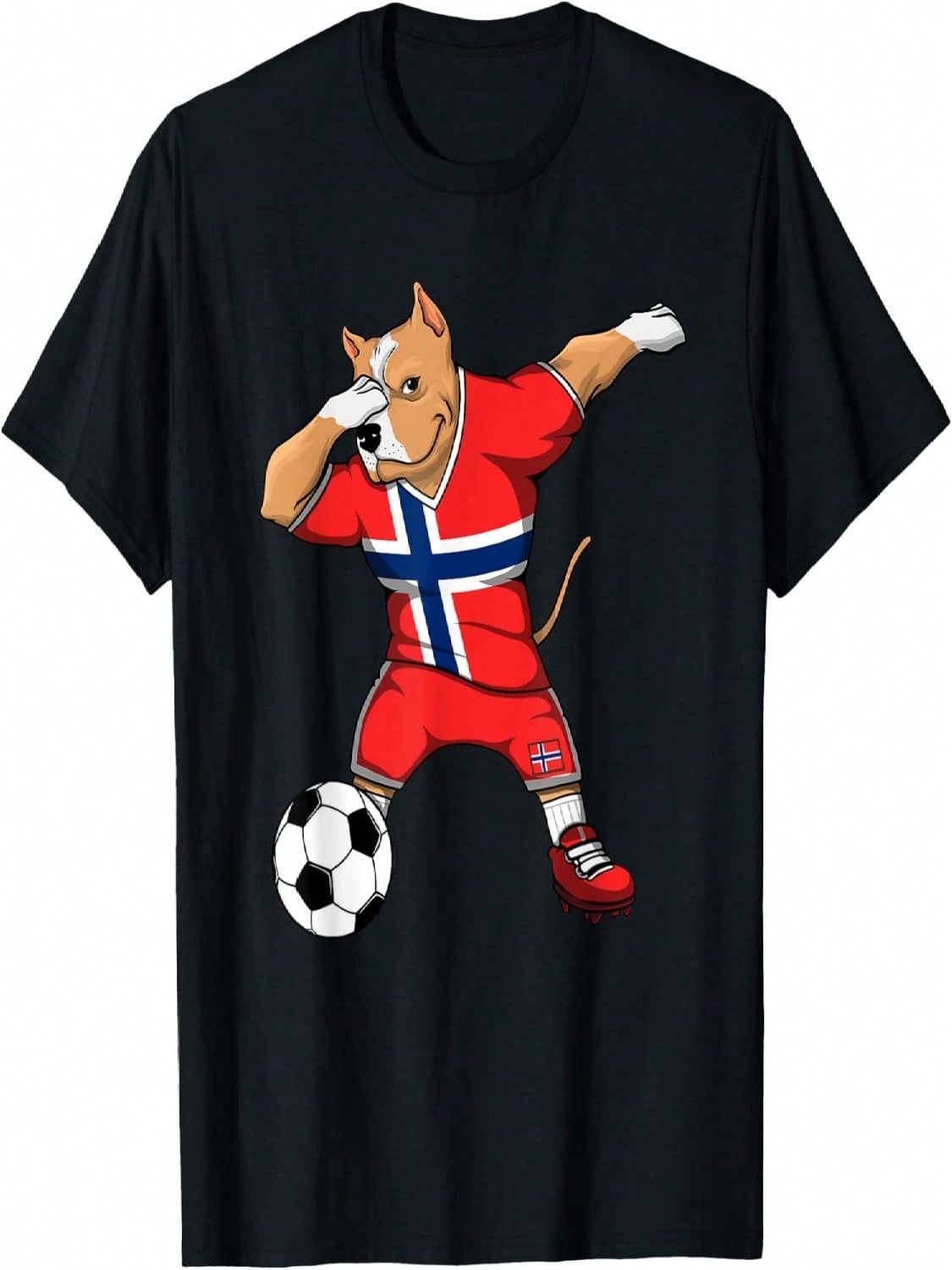 Dabbing Pitbull Norway Soccer Fans Jersey Norwegian Football T-Shirt S разноцветный