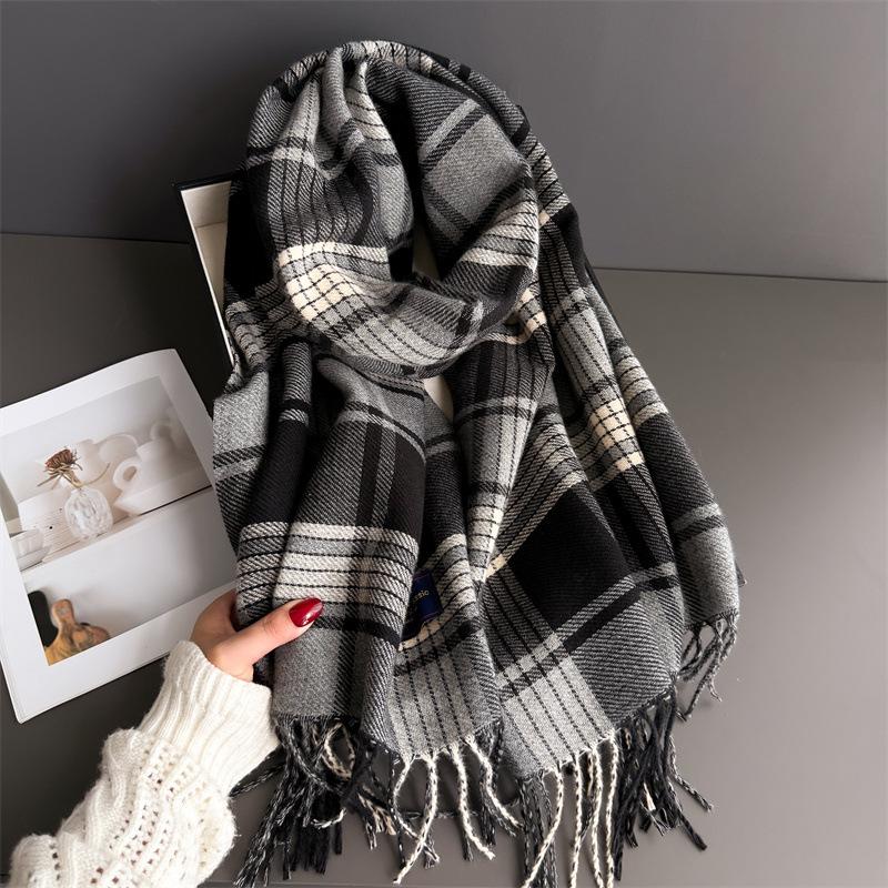 

Литературный и Художественный Осенне-Зимний Нежный Ретро Теплый Шарф Женская Шаль Универсальный Для Поездок Бахрома Тонкий Песок Имитация Кашемира Шарф 200cmX53cm (with tassel)