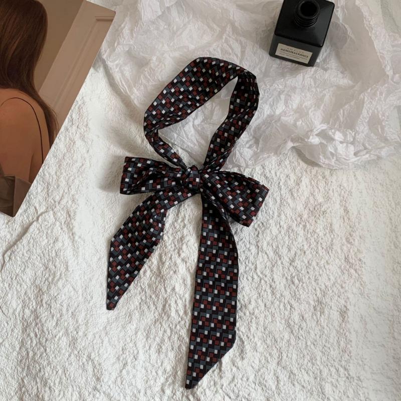 Polka Dot Silk Scarf, Long Strip, High-end, New Retro Versatile Temperament, Neck Decoration, Small Scarf, Headband, Hair Tie, Streamer.
