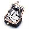 New Leopard Print Mini Coin Purse Kiss Lock Jewelry Box Storage Bag Genuine Leather Small Wallets for Women