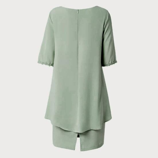 Frauen Kleid Gefälschte Zwei Stück Party Tragen Temperament Slim Fit Knielangen Etuikleid Streetwear