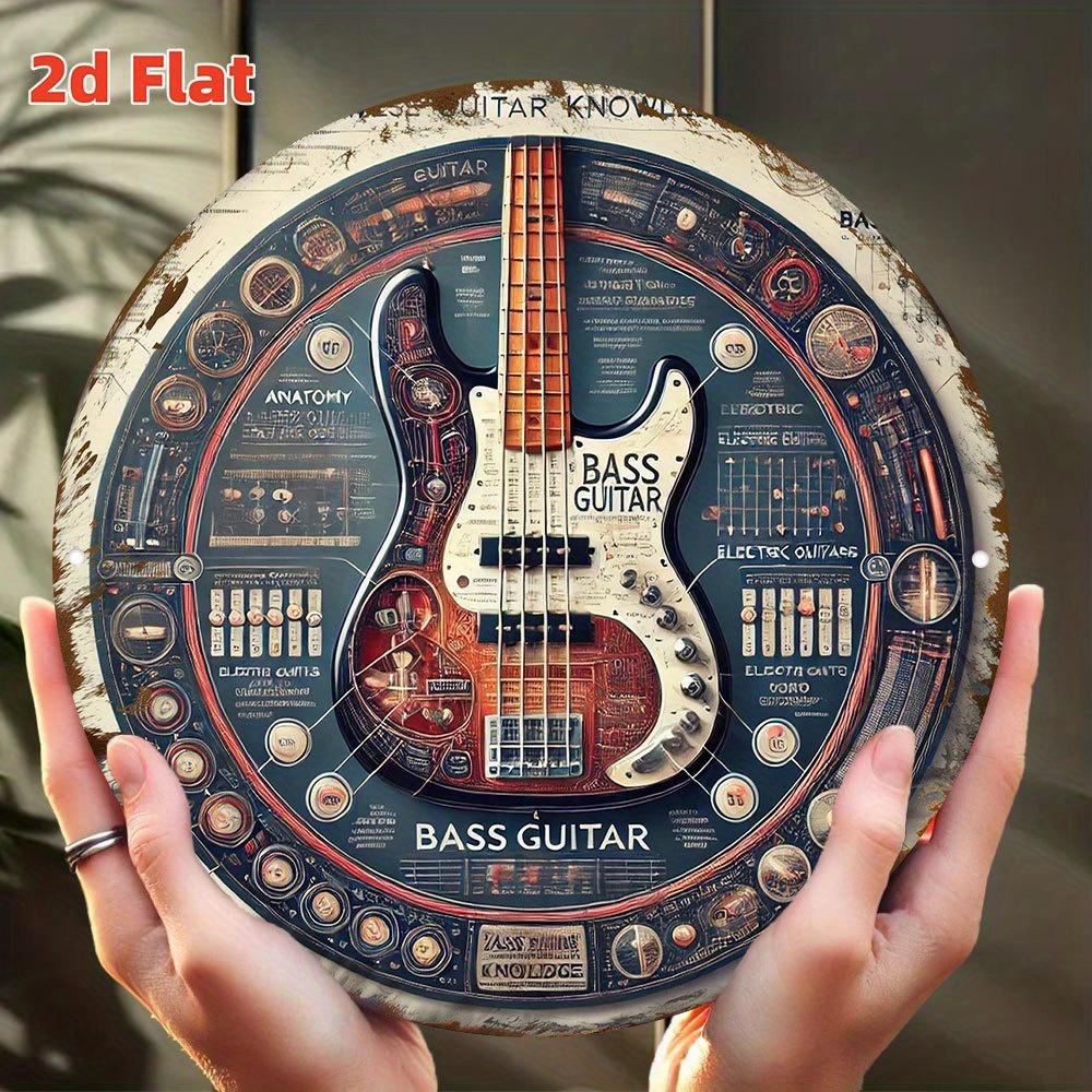 D Flat Bass Guitar Knowledge Chart MusicThemed BadgeInstrument Knowledge Collectible Display Professional Wall Art