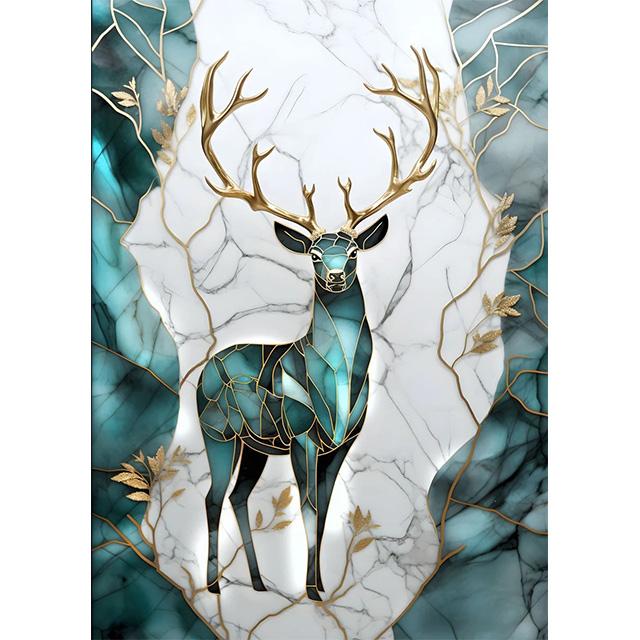 

Fantasy Gorgeous Emerald Jewelry Gold Animal Prints Poster Canva Painting Modern Wall Art Picture Living Room Bedroom Home Decor 21x30cm No Framed