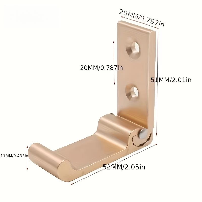 1pcs Heavy-Duty Aluminum Alloy Folding Coat Hooks – Wall-Mounted, Rust-Resistant, for Coats, Towels, Hats, Bags, Gear