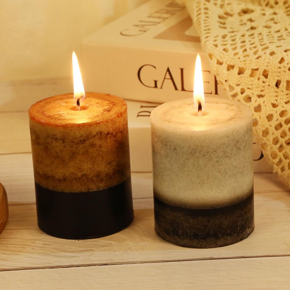 Handmade Retro Cylindrical Scented Candles for Home Non-romantic Emergency Lighting Wedding Church Candles